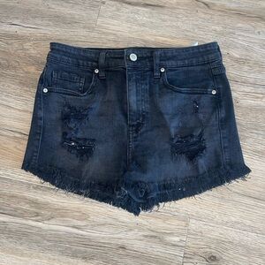 Dry Goods (Eunina) Distressed Black Denim Shorts, Size: Small